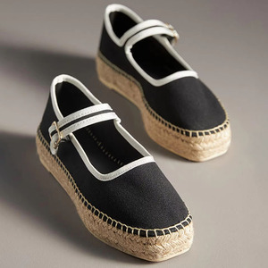 Nueva Tendencia de Moda, Sandalias Planas de Lona Tejida para <span class=keywords><strong>Mujer</strong></span>, Alpargatas de Esparto para <span class=keywords><strong>Mujer</strong></span>, Zapatos de <span class=keywords><strong>Mujer</strong></span> - Product Image 2