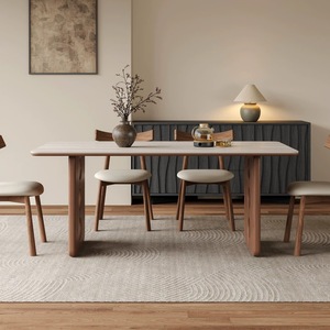 Set Moderno di Tavolo <span class=keywords><strong>da</strong></span> <span class=keywords><strong>Pranzo</strong></span> in Marmo e Legno Massiccio con Sedie, Design di Lusso <span class=keywords><strong>per</strong></span> 4-6 Persone, Arredamento <span class=keywords><strong>per</strong></span> <span class=keywords><strong>Sala</strong></span> <span class=keywords><strong>da</strong></span> <span class=keywords><strong>Pranzo</strong></span>, Vendita Speciale - Product Image 4