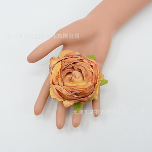 Fleurs artificielles Dongchen Crafts, roses en soie de 7 cm, base en soie, pour couronne de tête, guirlande, décoration de mariage DIY - Product Image 2