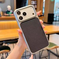 Coques de téléphone BAILI à motif triangulaire en fibre de carbone, très vendues, pour iPhone 17 Pro 18 PM, avec bordure argentée électroplaquée