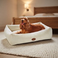 Haute qualité grand lit pour chien Unique Rectangle couverture amovible motif solide confortable traversin boucle lavable pour chien confortable
