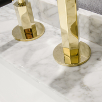 Robinet de salle de bain à deux poignées en or pour maison de luxe à Dubaï