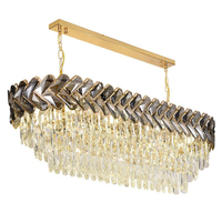 Lustre moderne en cristal pour hôtel, lampe suspendue de luxe pour cuisine, lumière suspendue LED dorée