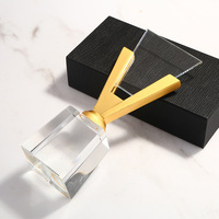 Microphone de musique en verre personnalisé pour salle de bal, musique en cristal, drôle, guitare transparente, diamant, note musicale, trophée de prix de musicien