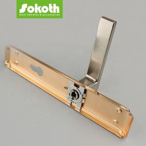 Manija de Puerta de Palanca de Aleación de Aluminio Dorada de Fábrica de Wenzhou, con Placa Larga de Hierro para Puertas Interiores - Product Image 5