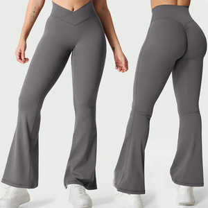 Custom Workout Leggings for Women High Waist Cross Over Flare <strong>Butt</strong> <strong>Lifting</strong> Elastic Gym Yoga Leggings - Product Image 3