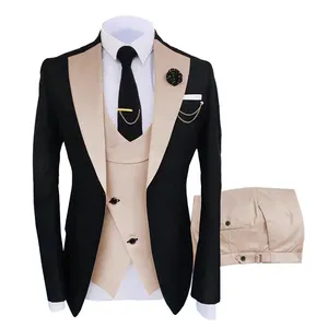 Abiti in lana da uomo con bottone singolo blazer italiano di alta qualità da uomo abiti da uomo da sposa 3 pezzi slim fit