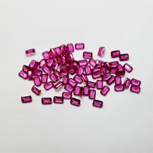 Высокое качество с подогревом восьмиугольная ступенчатая шпинель розовый нано драгоценный камень