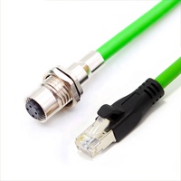 Connecteur de prise M12 A/D/X personnalisé vers câble Ethernet RJ45 Profinet mâle/femelle 4 broches/8 broches pour CCD industriel