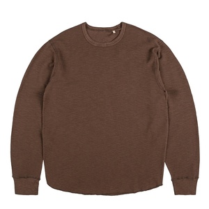 Customizable 100% Cotton Waffle Fabric Men Comfortable Breathable Casual Hoodie <b>Sweatshirt</b> Crew Neck <b>Long</b> Sleeve Sports Wear - Product Image 1