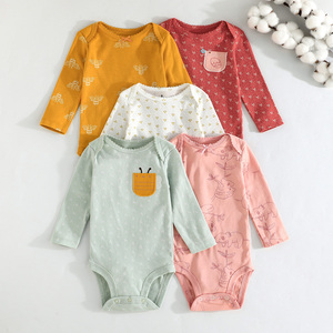 Ropa de Bebé de 6 a 24 Meses, Unisex, con Lindos Dibujos Animados, Mono de Otoño para Bebés, Conjunto de Cinco Piezas de Algodón para Gatear, de Fábrica - Product Image 1