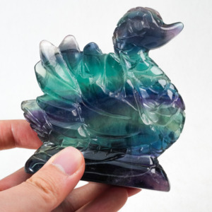Carved Crystal <strong>Stone</strong> Swan Animal Crystal Carvings Yellow Xiuyu <strong>Jade</strong> Fluorite Natural Crystal Carving Animal Gemstones - Product Image 4