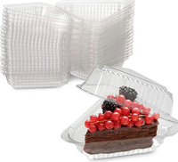 Récipients jetables en plastique pour tranches de gâteau Boîte à gâteau au fromage triangulaire Boîte d'emballage de dessert en plastique pour tranches de gâteau pour aliments