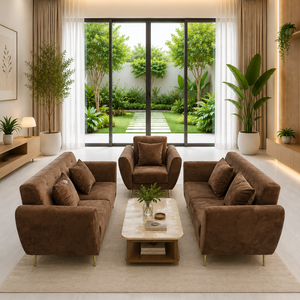 Moderno Conjunto de Sofá Roma 2-2-1 de 221 Plazas para Sala de Estar, Muebles de Sofá de Tela Personalizada con Tela Premium para Muebles de Sala de Estar - Product Image 1