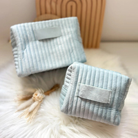 Sac cosmétique portable en velours, couleur disponible, logo personnalisé gravable