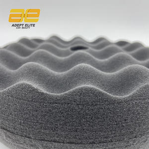 Hai mặt màu đen 8 inch thẳng cạnh sóng bề mặt bên trong vít chủ đề bọt đánh bóng xe đánh bóng Pad - Product Image 2