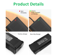 Chargeur rapide 42V/6.5A EV avec moniteur LED Chargeur AC-DC pour vélo électrique