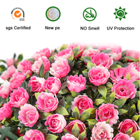 Décoration de la maison Faux plastique topiaire rose rose fleur suspendue boule de plante artificielle extérieure