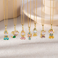 Collier Pendentif Princesse Jeutelis Copper Storybook - Chaîne Breloque Dessin Animé en Zircon Cubique Bijoux en Gros