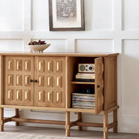 Buffet rétro en bois massif, sculpté à la main, armoire décorative tridimensionnelle, meuble de rangement latéral pour salon
