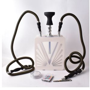 Kit Chicha Portable Moderne en Acrylique avec Éclairage LED, Tuyau en Silicone Écologique, Foyer Phunnel et Poignée - Product Image 2