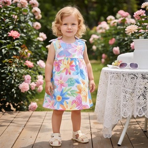 Abito Estivo per Bambine in Stile Europeo e Americano, <span class=keywords><strong>Vestito</strong></span> Principessa alla Moda, Senza Maniche, in Puro Cotone con Stampe - Product Image 3