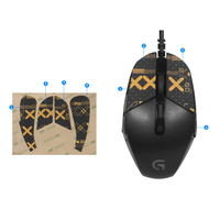 Autocollant antidérapant pour souris Logitech G302 sans fil, peau antidérapante, auto-adhésive, résistante à la transpiration, accessoires pour souris de jeu, noir