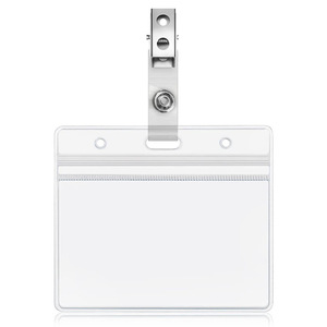 <span class=keywords><strong>Porte</strong></span>-badges en plastique transparent imperméable avec clip - Product Image 1