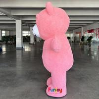 Costume de mascotte gonflable ours en peluche rose de carnaval 2M 2.6M 3M pour adultes, mascotte ours en peluche rouge rose