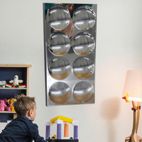 Lot de 4 miroirs convexes en acrylique personnalisés pour décoration murale de chambre d'enfant, fête, découpe 330x330
