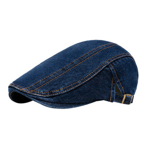 Casquette gavroche en jean pour hommes et femmes coton boucle réglable casquette plate chapeau conduite chasse béret - Product Image 5