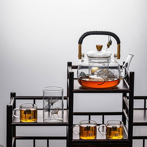 Service à thé et à café <span class=keywords><strong>en</strong></span> verre de qualité alimentaire, durable et écologique, avec séparation de l'eau, bouilloire, théière, pour la maison - Product Image 4