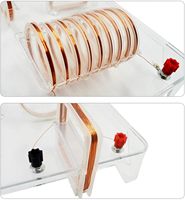 Educational Model Plastic Field Magnet Square Coil Electromagnetism Experiment Teaching Instrument Portable Black 25*19*8cm