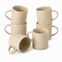 Mug à café en céramique gris moderne nordique 330 ml, empilable, minimaliste, en porcelaine, pour le bureau, le café, la décoration de la maison