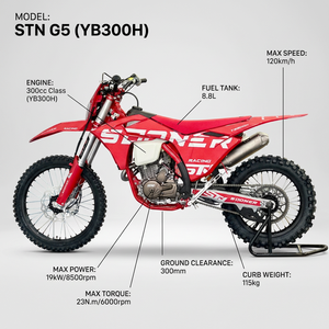 Moto tout-terrain 300cc 4 temps à essence, Dirtbike STN G5 YB300H, refroidissement par eau, <span class=keywords><strong>Enduro</strong></span>, Motocross, Moto hors route - Product Image 3