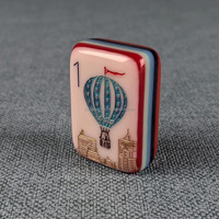 Jeu de Mahjong Américain de Luxe Moderne à 7 étages, Peint à la Main, avec 160 Cartes Acryliques Sculptées, Pliable et Portable, Idéal pour Offrir