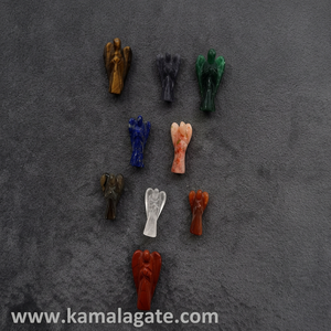 Figuras de Ángeles Talladas a Mano en Jaspe Rojo, Artesanía en Piedra Natural para Decoración del Hogar, Pieza de Arte de Forma Libre - Product Image 2
