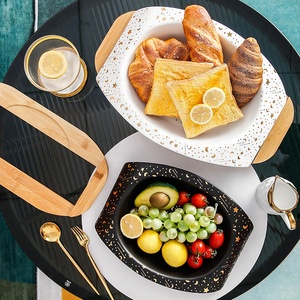 Tazón de Cerámica con Textura de Mármol para Frutas, Dim Sum y Té de la Tarde, Estilo Nórdico Creativo para el Hogar - Product Image 3