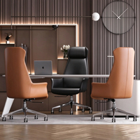 Chaise de bureau de direction en cuir de luxe, design moderne et simple, ergonomique, réglable, pivotante, confortable pour une longue utilisation assise