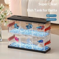 Aquarium carré moderne et élégant en plastique pour chambre, extérieur, cuisine – Conception multi-grilles, petite taille pour poissons Désiradeux