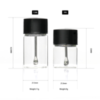 Bouteille de rangement en verre classique avec cuillère télescopique extensible et couvercle, flacon transparent ambré personnalisable avec logo disponible