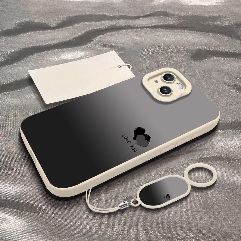 Pupil-Eye White-Black and White Gradient Heart Ring Buckle