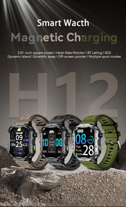 Reloj inteligente con pantalla de 2,01 pulgadas, nuevo diseño, multifuncional, frecuencia cardíaca, llamada BT, reloj inteligente Android/IOS, reloj inteligente H12 resistente al agua - Product Image 2