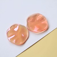 Corte de Resina Redondo Irregular Ondulado con Brillo AB Tono Aurora Estilo Japonés para Joyería DIY, Adorno para el Cabello y Manualidades con Conchas