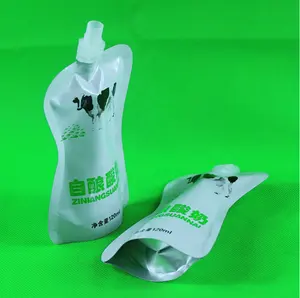 Custom transparent liquid pouch spout stand up beverage plastic package pouch with spout juice drinking bag