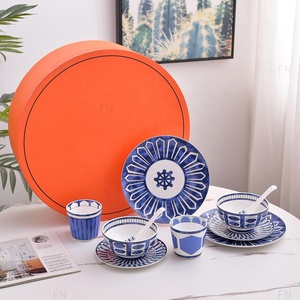 Low Price Wholesale European Style 10pcs Bone China Bowls and Plate Porcelain Dinner <b>Sets</b> - Product Image 3