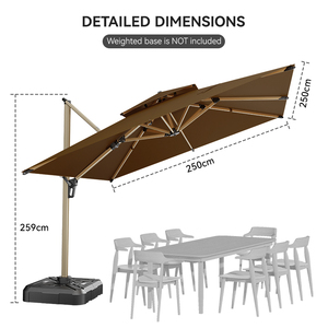 Sombrillas de Patio Plegables Impermeables de Primera Calidad Personalizadas, Diseño de Doble Techo <span class=keywords><strong>para</strong></span> Terraza - Product Image 3