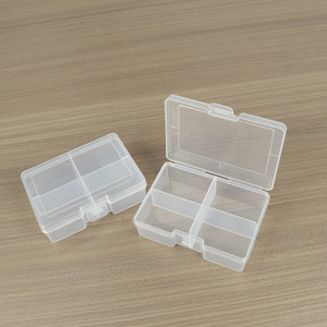 Transparent Plastic 4-Compartment <b>Storage</b> <b>Box</b> For Medicine Jewelry Fishing Tackle Sewing Electronics <b>Small</b> Parts Desktop - Product Image 3