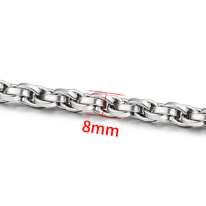 Cadena de alambre plano de acero inoxidable grueso al por mayor con eslabones intrincados en rollo |   Cadena para Bolsos y Joyería DIY - Product Image 5