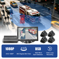 Sistema de Monitoreo con Cámara de Visión Panorámica 360° AHD 1080P Super HD 3D para Auto, Grabación DVR, para Camiones, Autobuses y Remolques